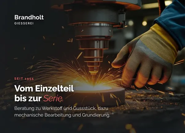 Beispiel-Postkarte Brandholt Gießerei: Vom Einzelteil bis zur Serie.