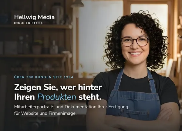 Beispiel-Postkarte Hellwig Media: Zeigen Sie, wer hinter Ihren Produkten steht.