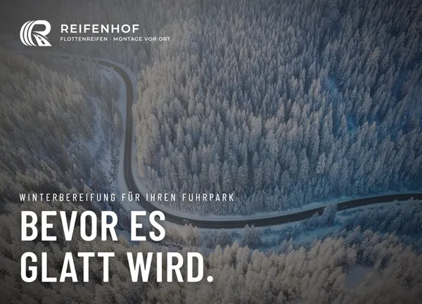 Beispiel-Postkarte Reifenhof: Bevor es glatt wird. Winterbereifung für Ihren Fuhrpark